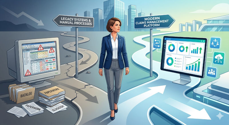 Graphic showing the difficult decision to change risk management platforms